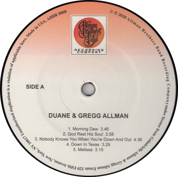 Duane & Gregg Allman* : Duane & Gregg Allman (LP, Album, RE)