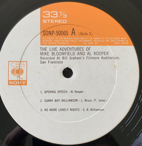 Mike Bloomfield And Al Kooper : The Live Adventures Of Mike Bloomfield And Al Kooper (2xLP, Album, RP)