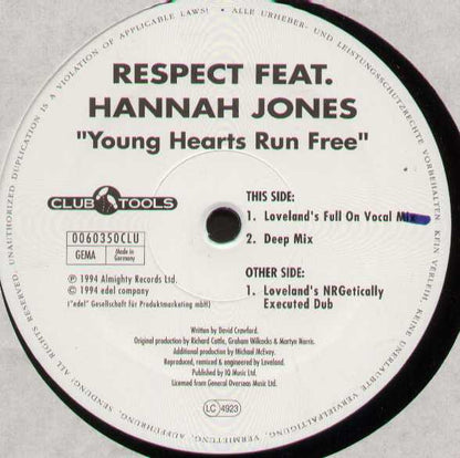 Respect Feat. Hannah Jones : Young Hearts Run Free (2x12")