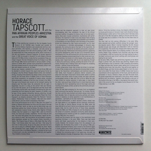 Horace Tapscott With The Pan-Afrikan Peoples Arkestra And The Voice Of UGMAA : Live At LACMA, 1998 (LP, Ltd, 180)