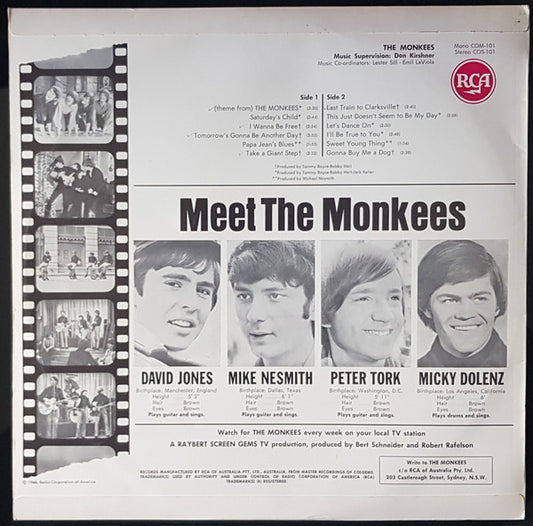 The Monkees : The Monkees (LP, Album, Mono, Scr)
