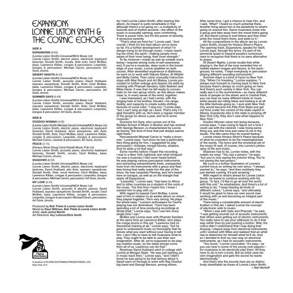 Lonnie Liston Smith And The Cosmic Echoes : Expansions (LP, Album, RE, Gat)