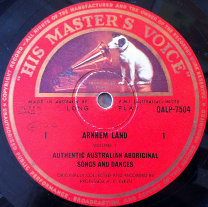 Indigenous Australians* : Arnhem Land Volume 1: Authentic Australian Aboriginal Songs And Dances (LP, Album, Mono)