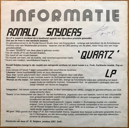 Ronald Snijders : Quartz (LP, Album)