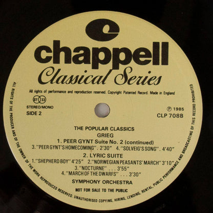 Edvard Grieg : The Popular Classics (LP, Album, Mono)