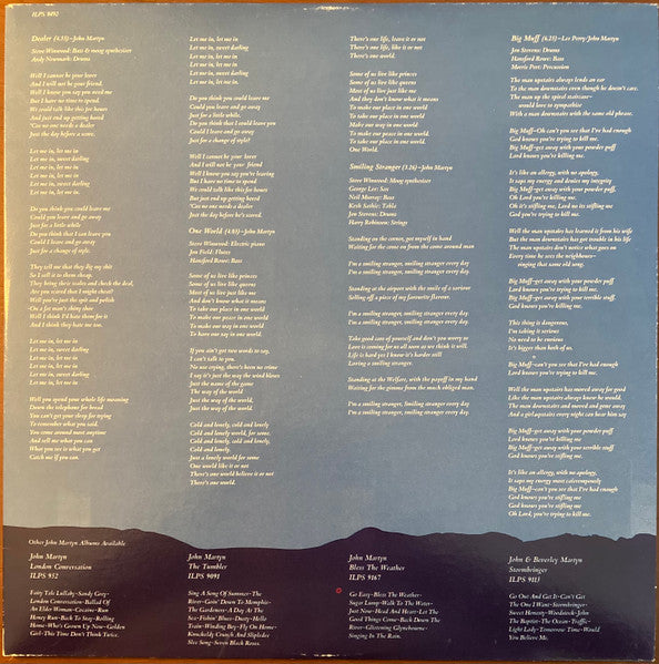 John Martyn : One World (LP, Album, Pit)