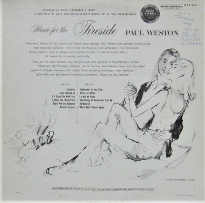 Paul Weston (2) : Music For The Fireside (LP, Album, RP)