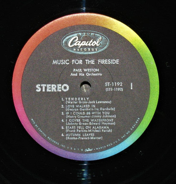 Paul Weston (2) : Music For The Fireside (LP, Album, RP)
