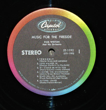 Paul Weston (2) : Music For The Fireside (LP, Album, RP)