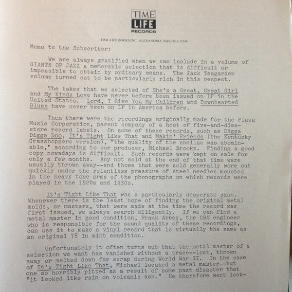Jack Teagarden : Giants Of Jazz - Jack Teagarden (3xLP, Comp + Box)