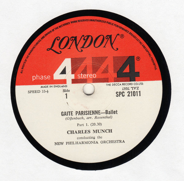 Offenbach* - Charles Munch, New Philharmonia Orchestra : Gaite Parisienne (LP, Gat)