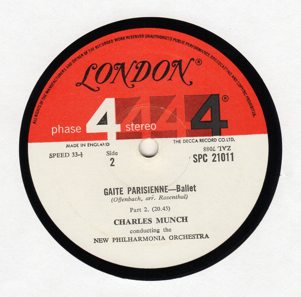 Offenbach* - Charles Munch, New Philharmonia Orchestra : Gaite Parisienne (LP, Gat)