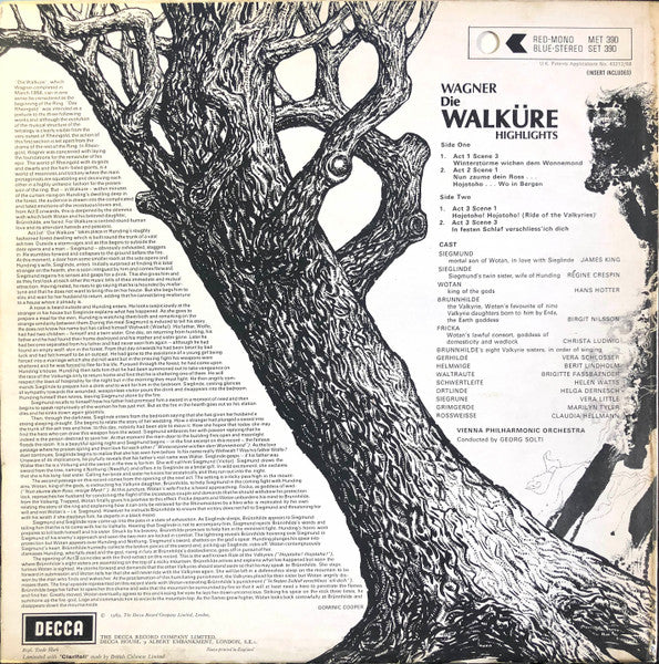Richard Wagner - Wiener Philharmoniker, Georg Solti : Die Walküre - Highlights (LP)