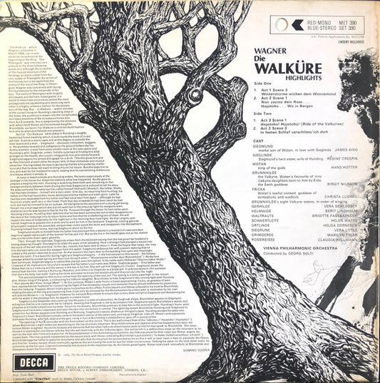 Richard Wagner - Wiener Philharmoniker, Georg Solti : Die Walküre - Highlights (LP)