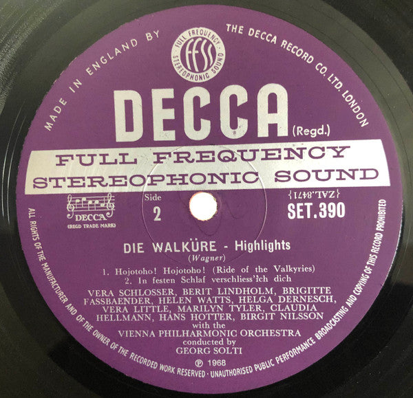 Richard Wagner - Wiener Philharmoniker, Georg Solti : Die Walküre - Highlights (LP)