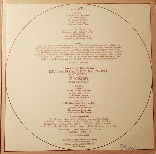 Kevin Ayers Featuring Mike Oldfield & David Bedford : The Joy Of A Toy / Shooting At The Moon... (2xLP, Album, Comp)