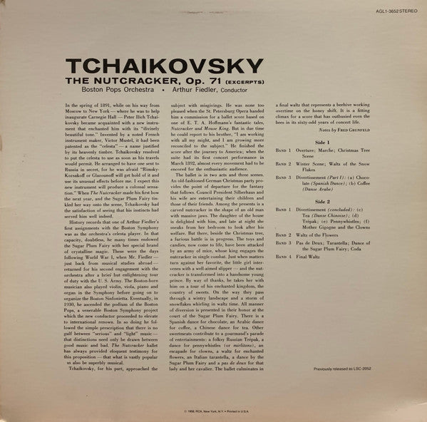 Tchaikovsky* / Boston Pops Orchestra, Arthur Fiedler : The Nutcracker, Op. 71 (Excerpts) (LP, Album, RE, Ind)