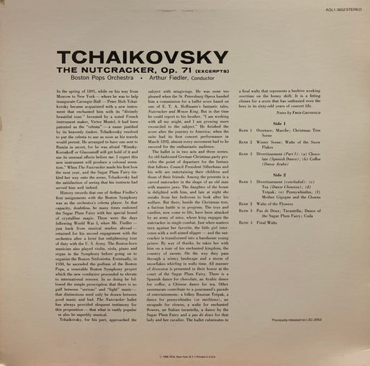 Tchaikovsky* / Boston Pops Orchestra, Arthur Fiedler : The Nutcracker, Op. 71 (Excerpts) (LP, Album, RE, Ind)