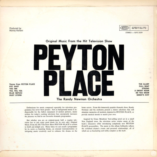 The Randy Newman Orchestra : Peyton Place (LP)