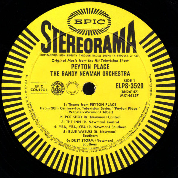The Randy Newman Orchestra : Peyton Place (LP)