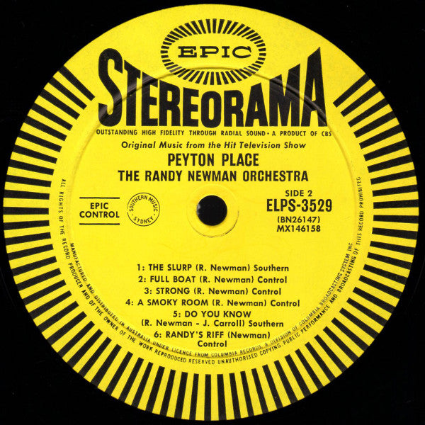 The Randy Newman Orchestra : Peyton Place (LP)