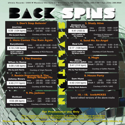 Various : Back Spins Seventeen (CDr, Comp, Promo)