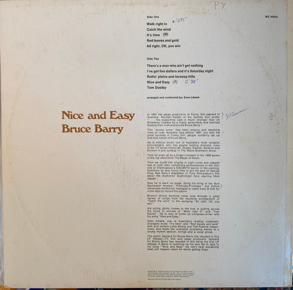 Bruce Barry (3) : Nice And Easy (LP, Album)