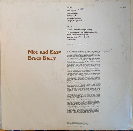Bruce Barry (3) : Nice And Easy (LP, Album)