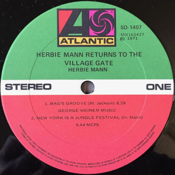 Herbie Mann : Herbie Mann Returns To The Village Gate (LP, Album)