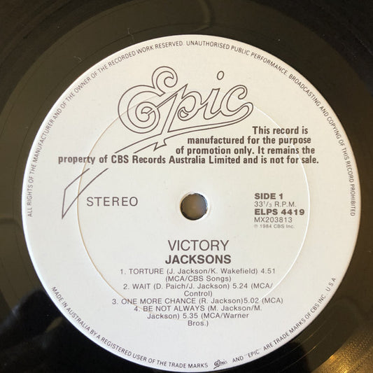 The Jacksons : Victory (LP, Album, Promo, Gat)