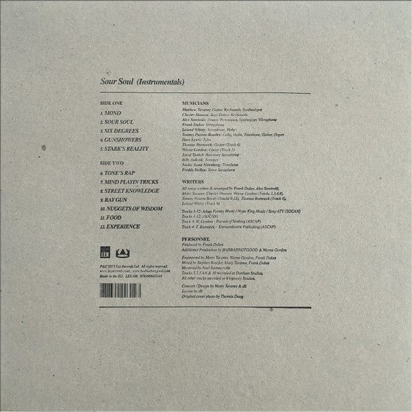 BadBadNotGood & Ghostface Killah : Sour Soul (Instrumentals) (LP, Album, RP)