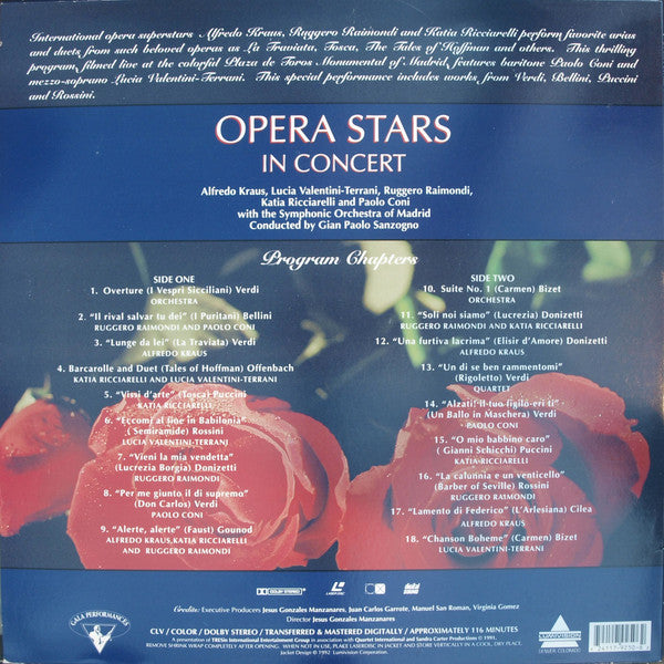 Various : Opera Stars In Concert (Laserdisc, 12")