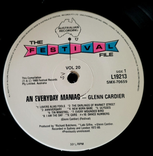 Glenn Cardier : An Everyday Maniac (LP, Comp)