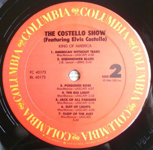 Elvis Costello Featuring The Attractions And The Confederates : King Of America (LP, Album, Pit)