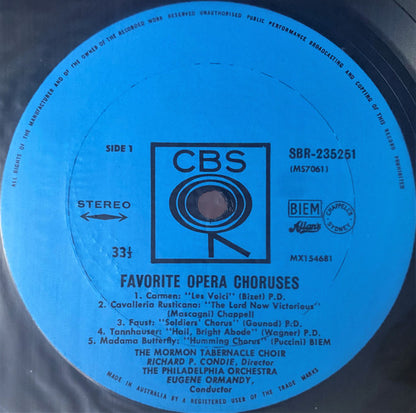 Mormon Tabernacle Choir, Richard P. Condie, The Philadelphia Orchestra, Eugene Ormandy : Anvil Chorus (LP)