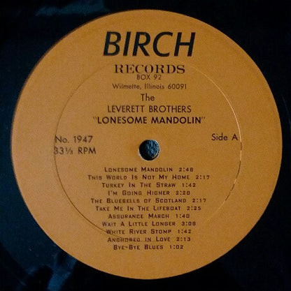 Leverett Brothers : Lonesome Mandolin (LP)