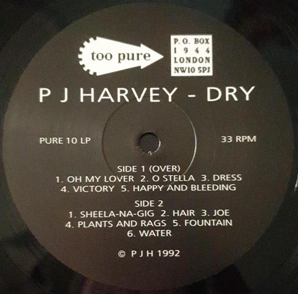 PJ Harvey : Dry (LP, Album, RE, RM, Met)