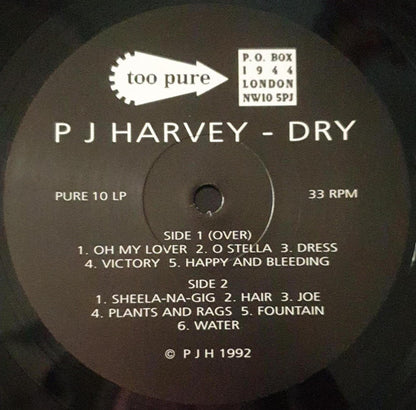 PJ Harvey : Dry (LP, Album, RE, RM, Met)