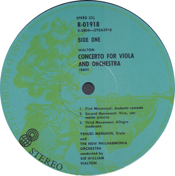Sir William Walton, Yehudi Menuhin, London Symphony Orchestra, New Philharmonia Orchestra, Sir William Walton : Violin Concerto • Viola Concerto (LP, Album, Club)