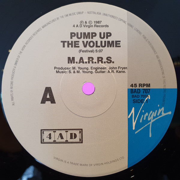 M|A|R|R|S : Pump Up The Volume (12", Single, RE)