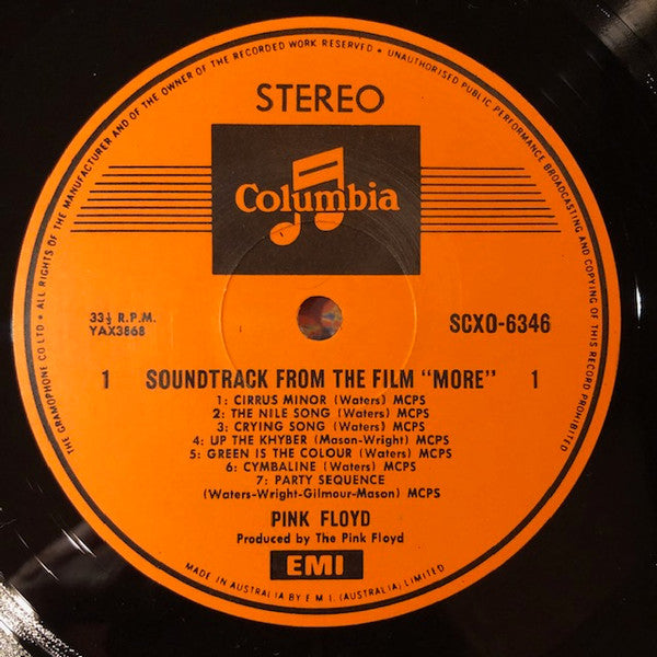 Pink Floyd : Soundtrack From The Film "More" (LP, Album)