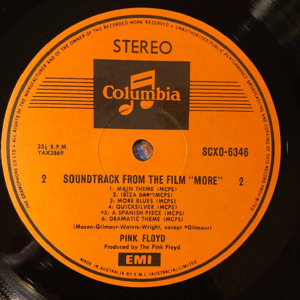 Pink Floyd : Soundtrack From The Film "More" (LP, Album)