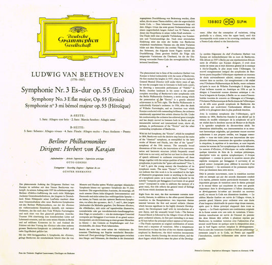 Beethoven* - Berliner Philharmoniker • Herbert von Karajan : »Eroica« (LP, RE, RP, GY7)