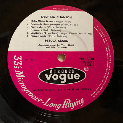 Petula Clark : C'est Ma Chanson (LP, Album, Mono)