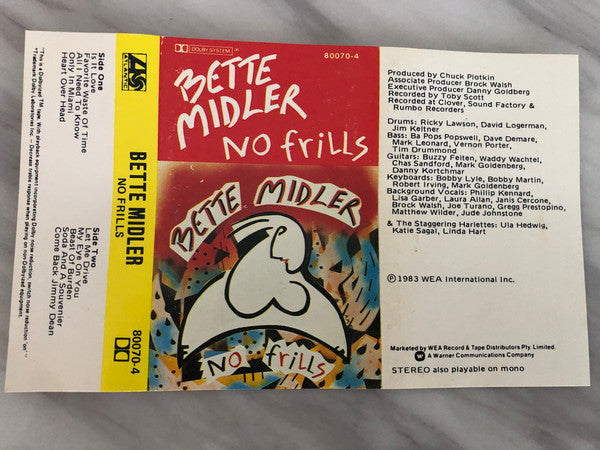 Bette Midler : No Frills (Cass, Album)