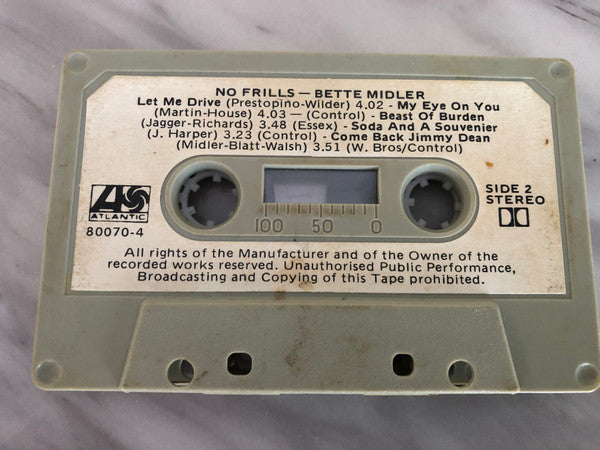Bette Midler : No Frills (Cass, Album)
