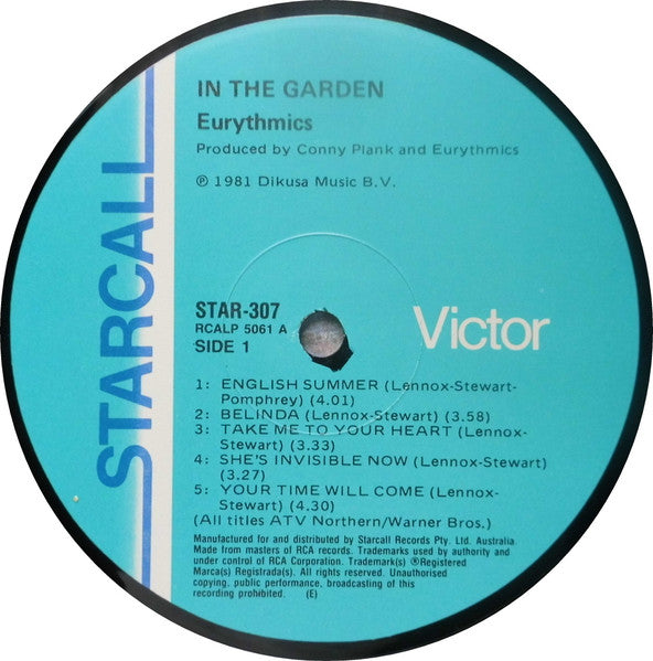 Eurythmics : In The Garden (LP, Album, RE)
