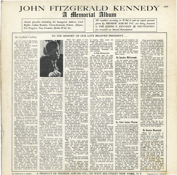 John F. Kennedy : A Memorial Album (LP, Album)