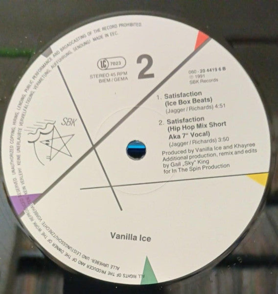 Vanilla Ice : Satisfaction (Remixes) (12")