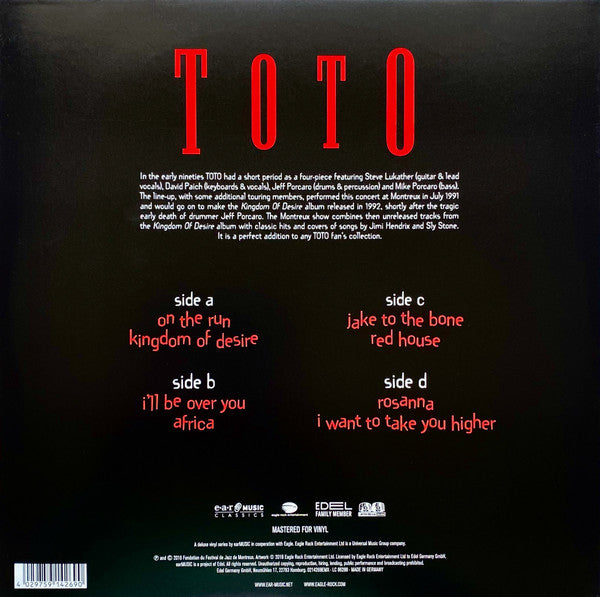 Toto : Live At Montreux 1991 (2xLP, Ltd, RE, 180)